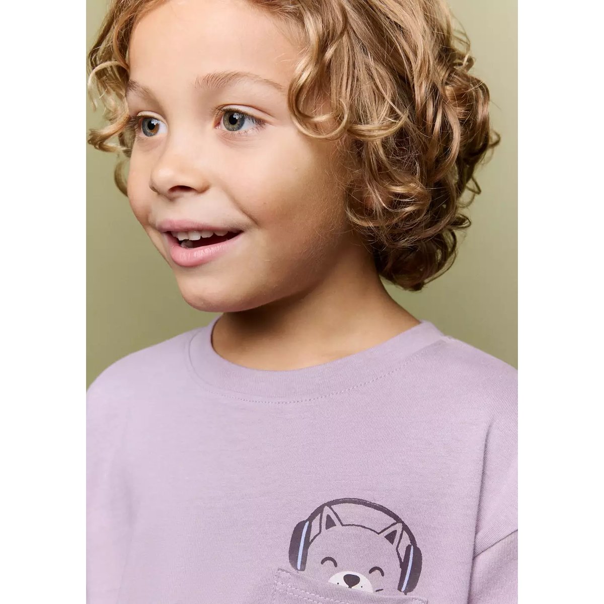 T-shirt en coton imprimé lavande, MANGO BABY