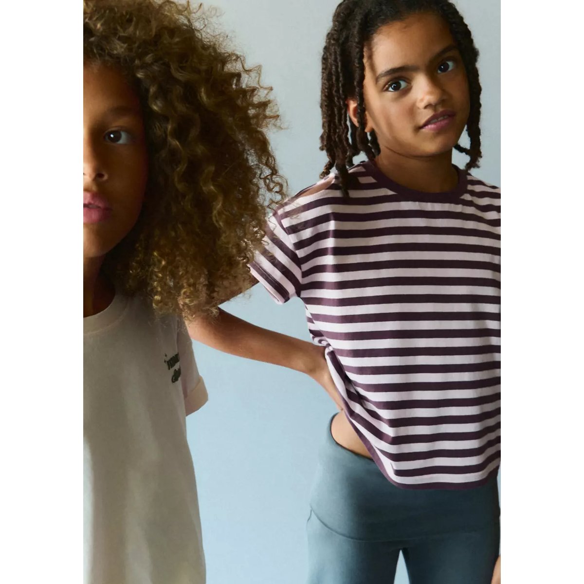 T-shirt rayé avec découpe rose, MANGO KIDS