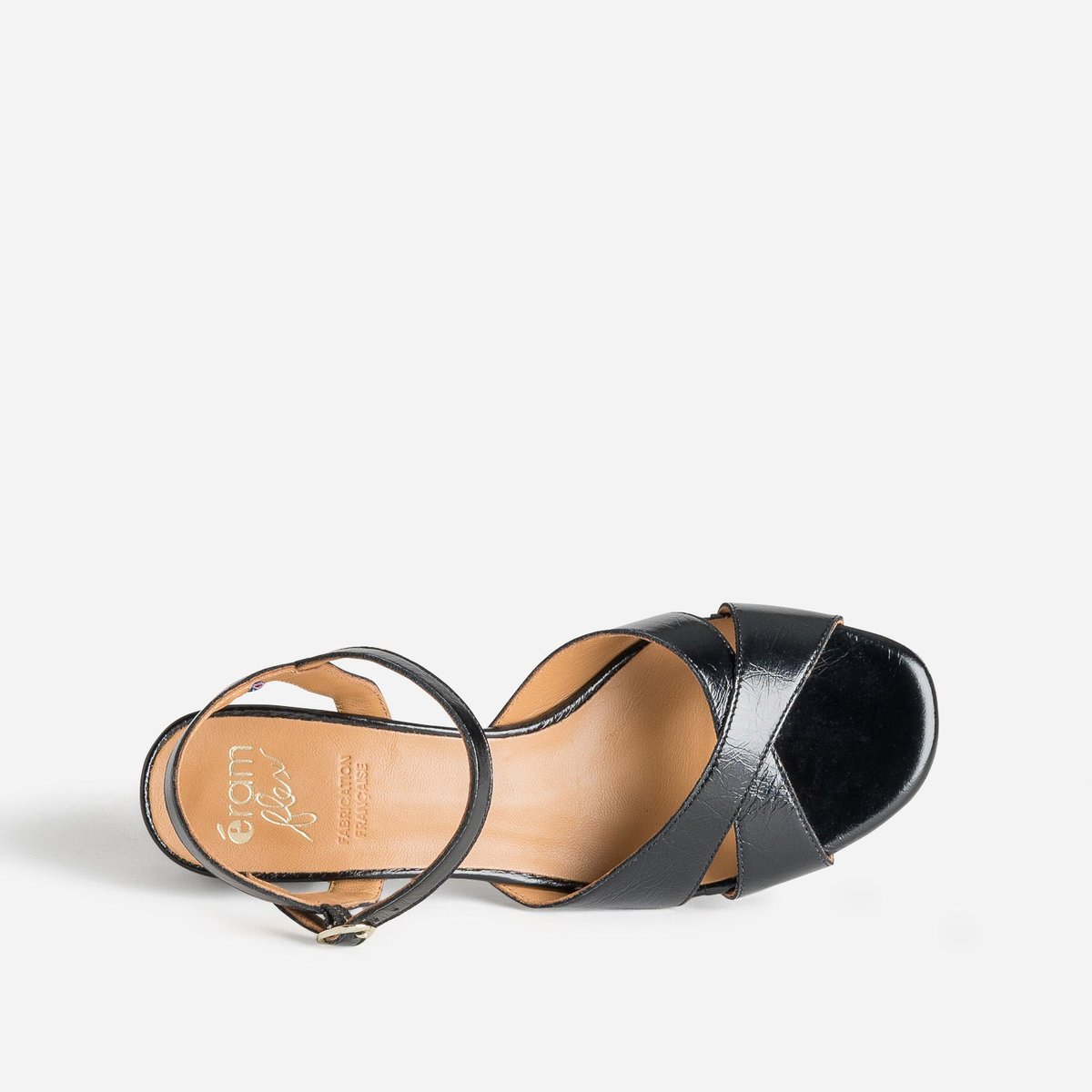 Sandale À Talon en cuir TATAMA noir, ERAM