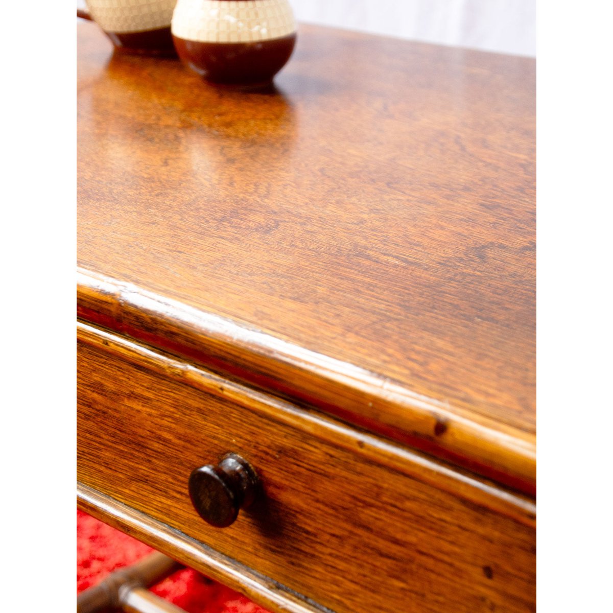 Bureau en rotin foncé Edouard N°1123 - Bon état bois foncé, DEBONGOUT