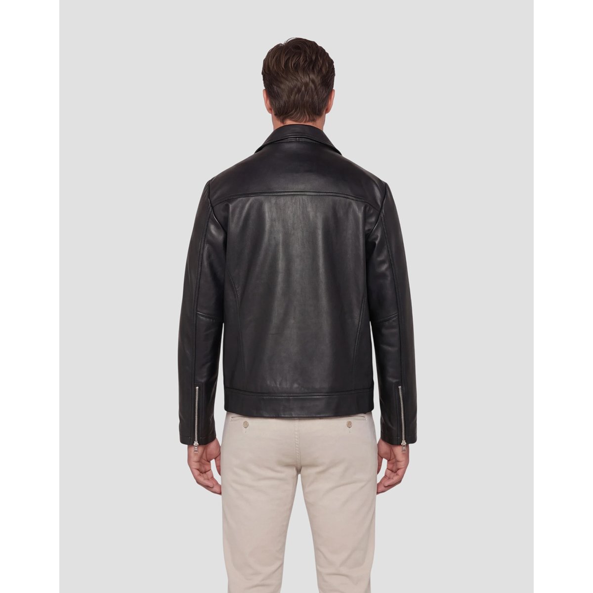 Blouson casual, cuir d'agneau noir, SCHOTT