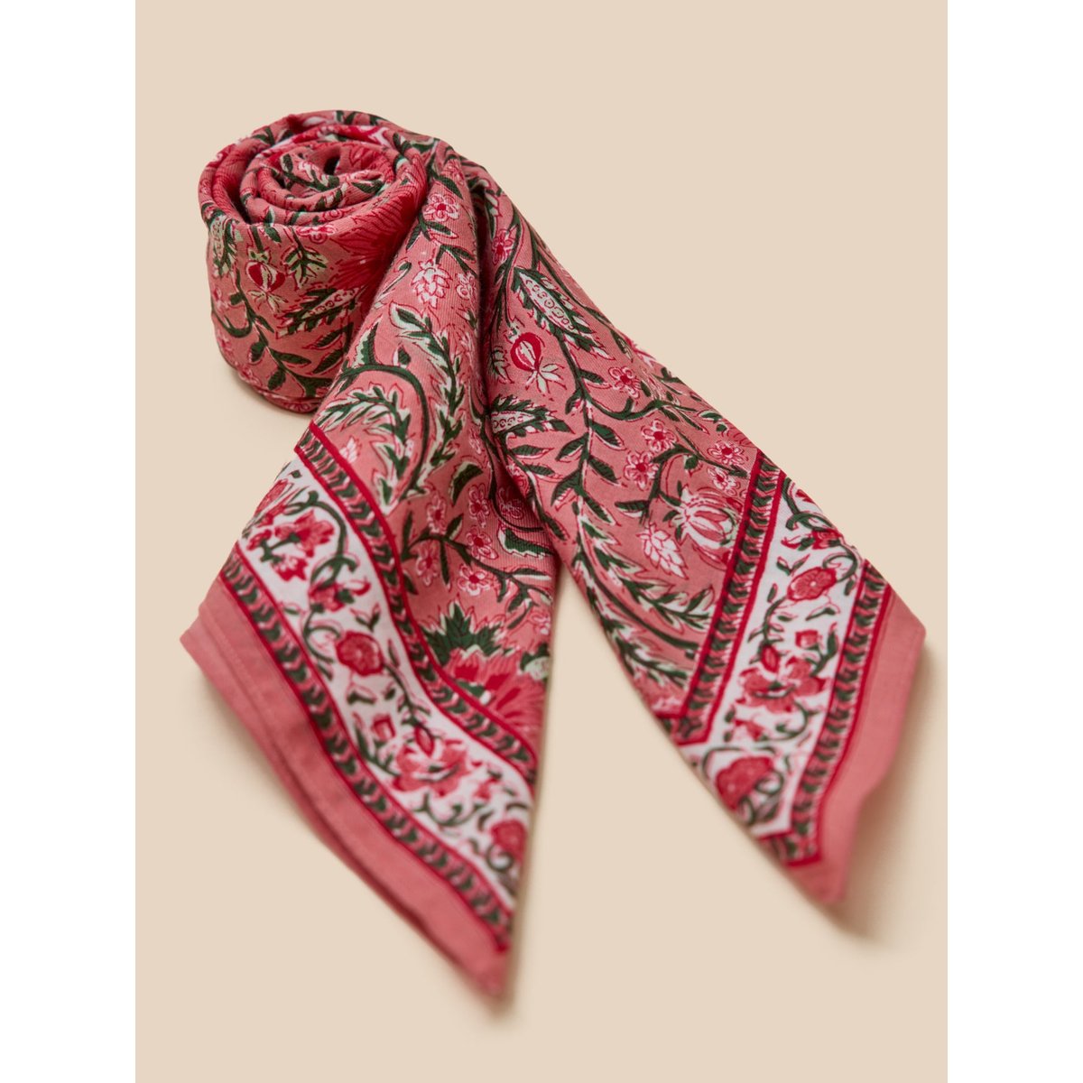 Foulard imprimé indien rose, CYRILLUS