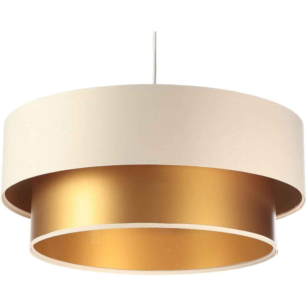 Suspension en tissu, DUO ÉLÉGANT crême et doré satiné et brillant, BPS KONCEPT