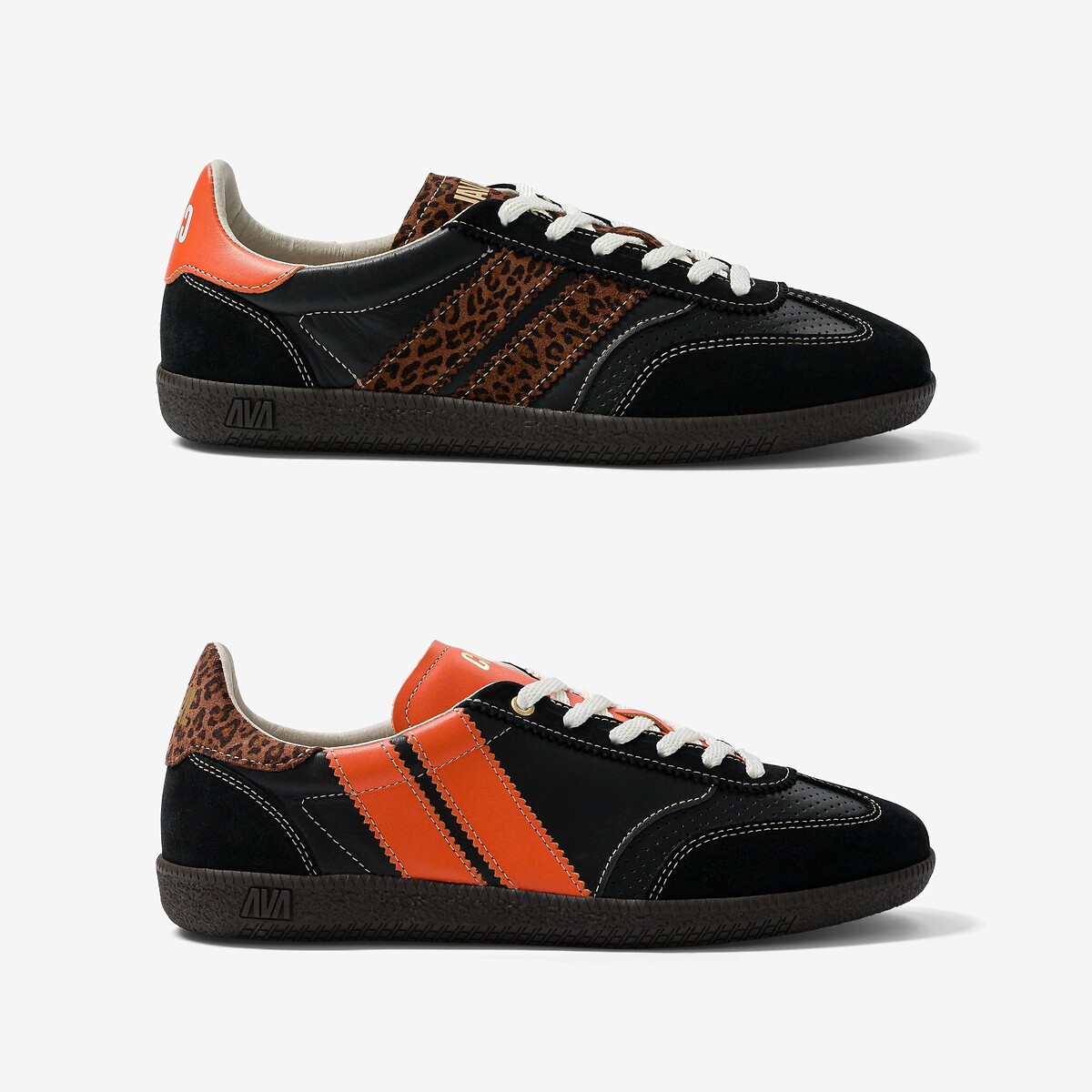 Baskets en cuir noir, CAVAL