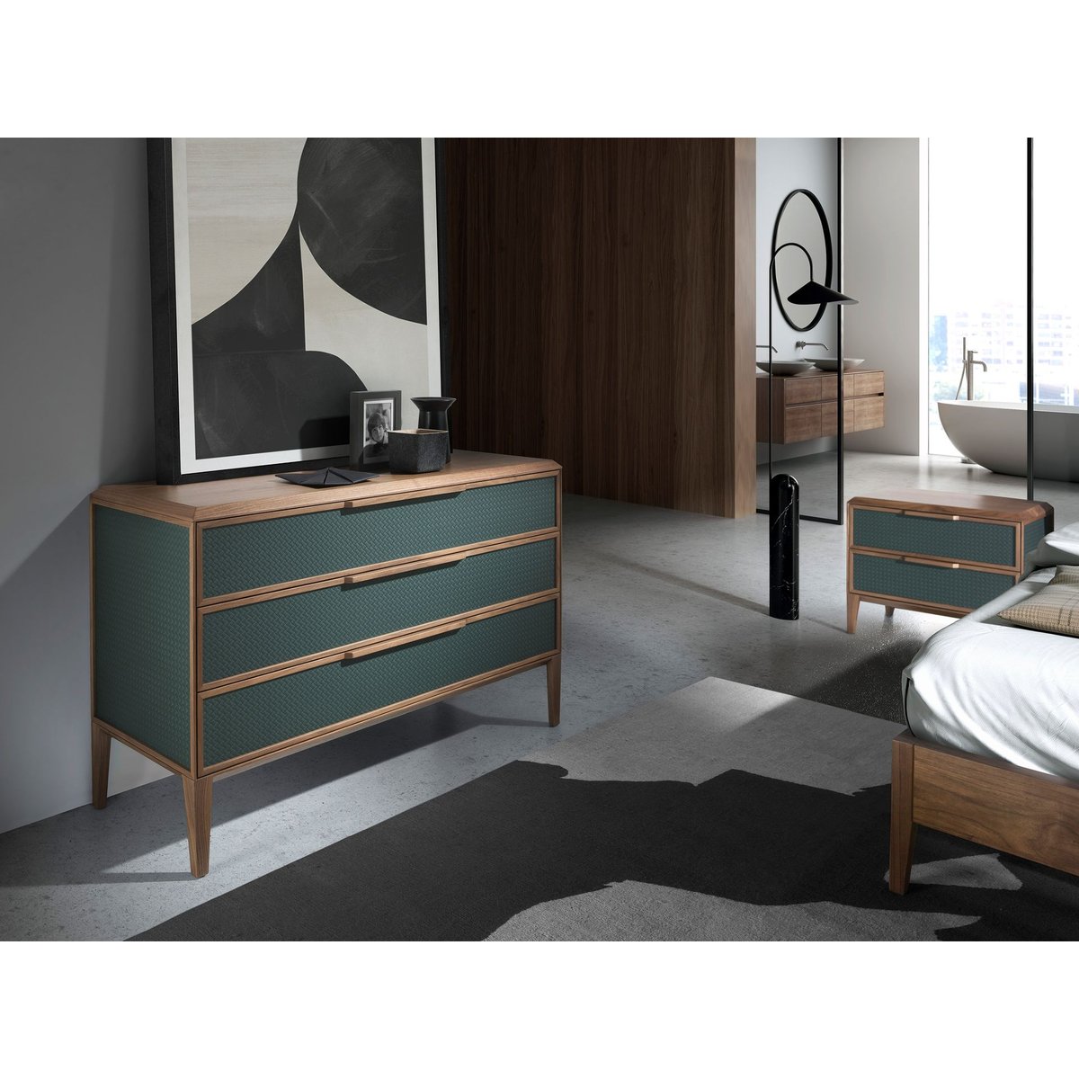 Commode en pvc foncé et noyer vert foncé | noyer, ANGEL CERDA