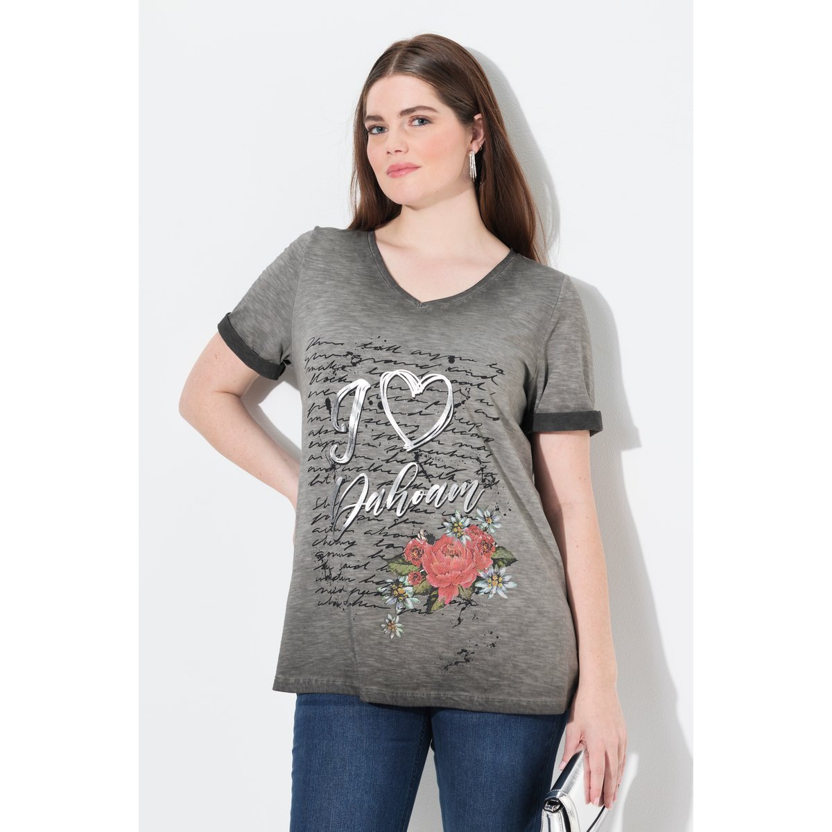T-shirt à imprimé esprit traditionnel noir, ULLA POPKEN