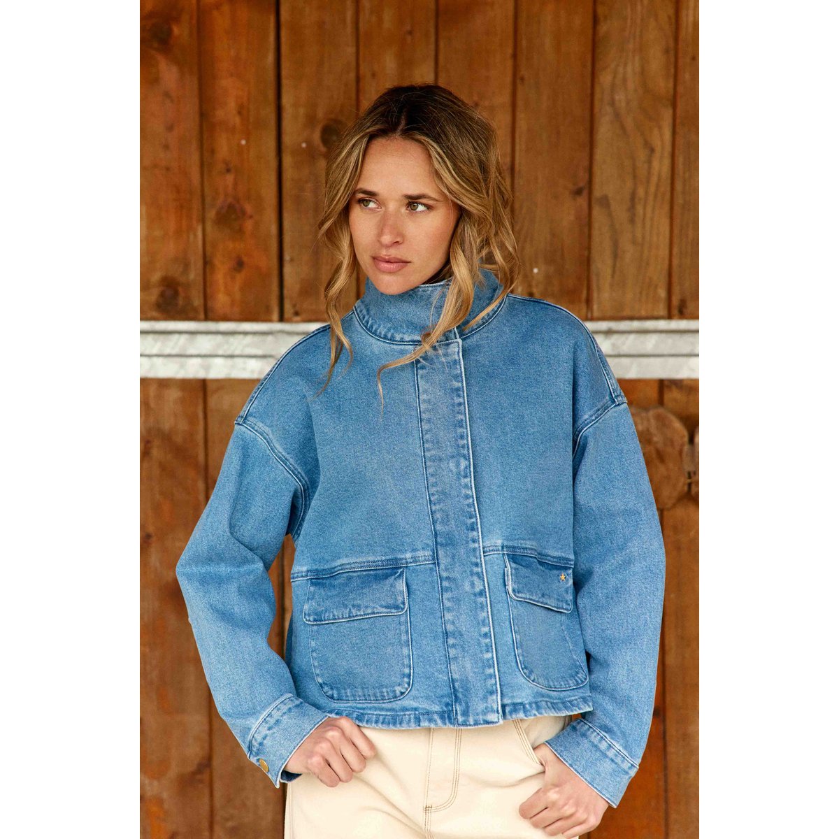 Veste col montant uni VELMO 88-stone, LA PETITE ETOILE
