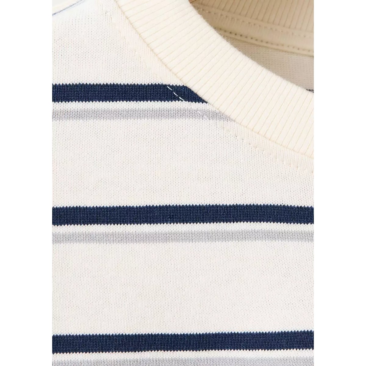 T-shirt à rayures oversize blanc cassé, MANGO KIDS