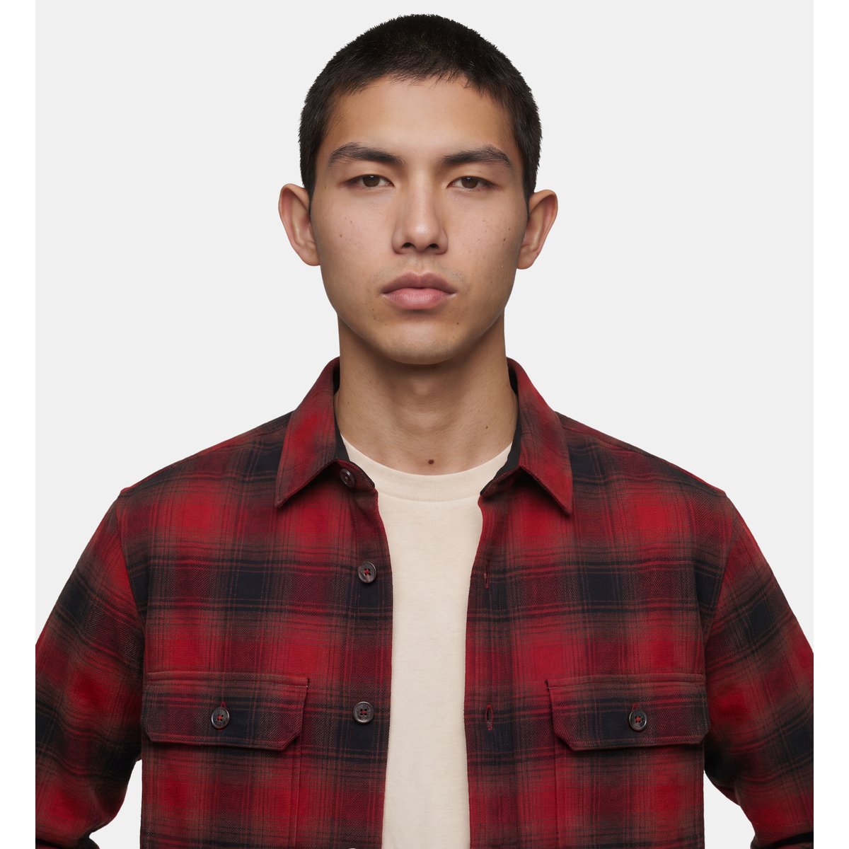 Surchemise toverek 3 coton rouge marron, GALERIES LAFAYETTE