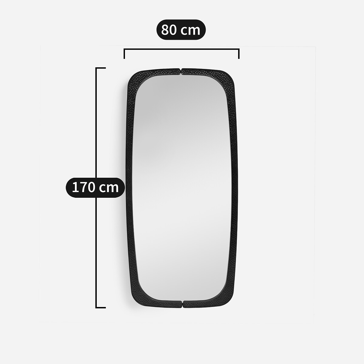Miroir rectangulaire gougé H170 cm Kuchim café grillé, AM.PM