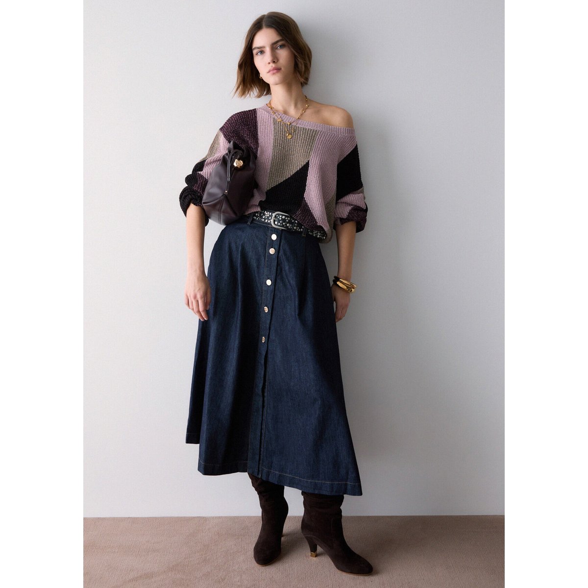 Pull avec incrustations lamé rose, LIU JO