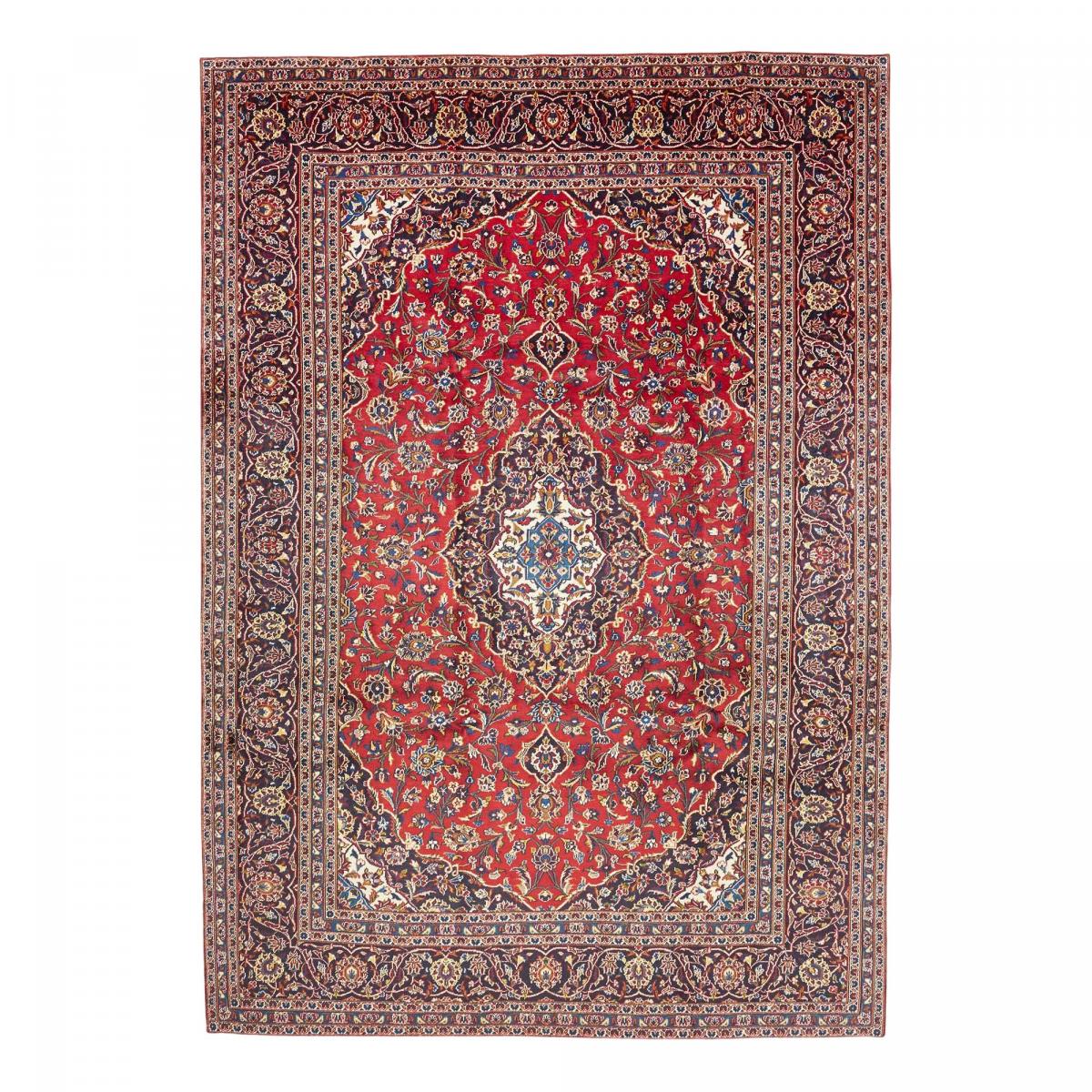 Tapis d'orient au motif oriental, noué main en laine, ARDAKAN 2 rouge, beige, bleu, UN AMOUR DE TAPIS
