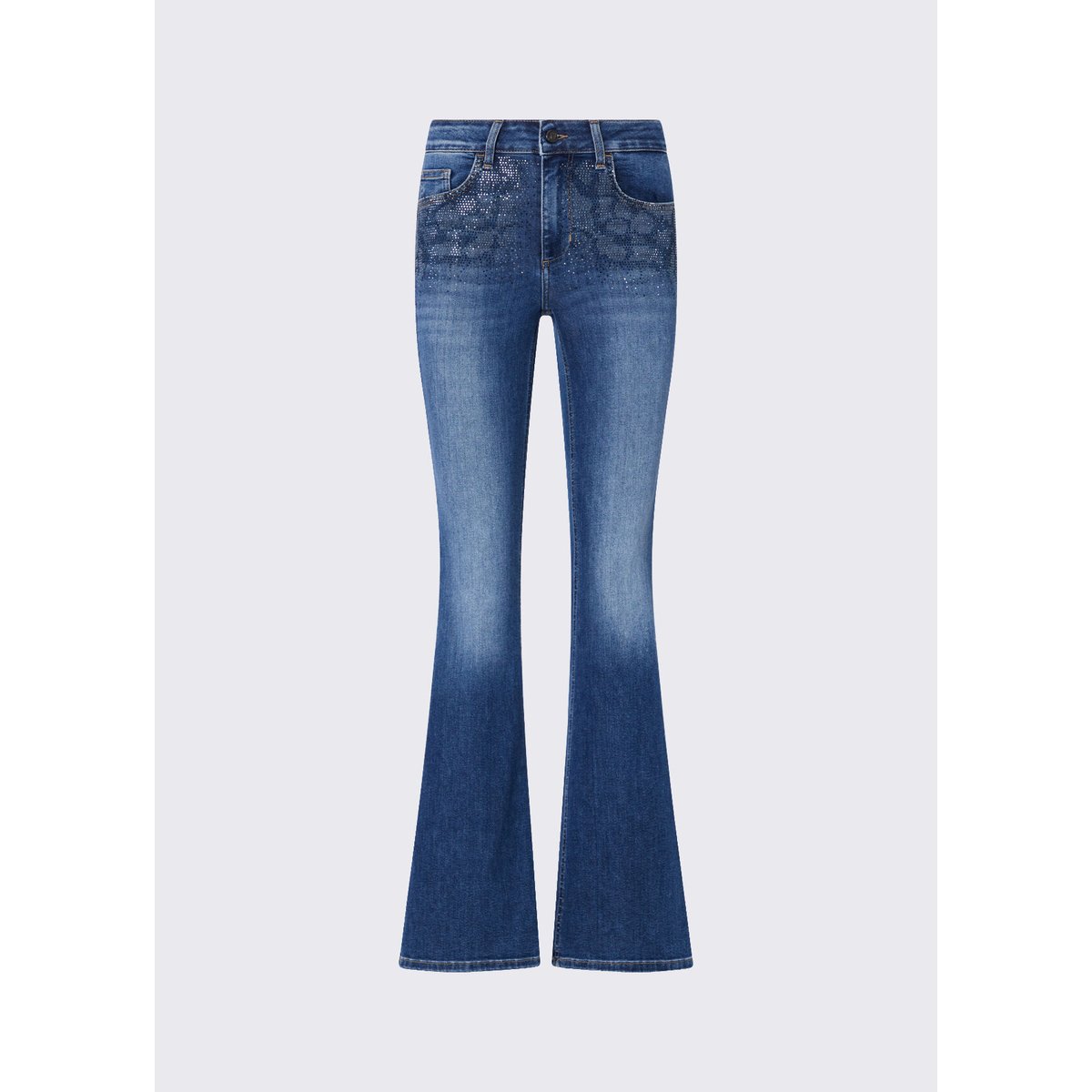 Jeans bootcut avec strass denim bleu, LIU JO