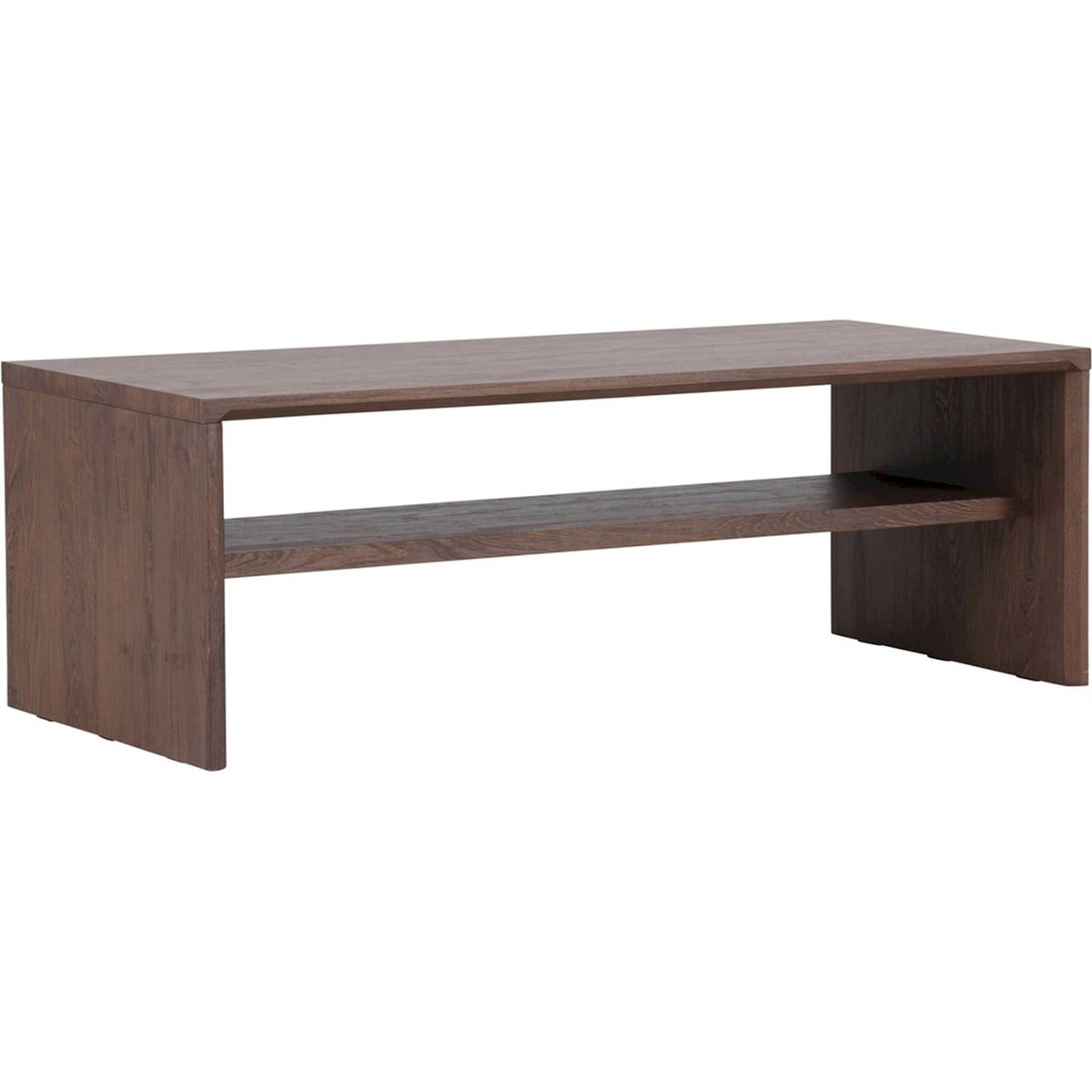 Table basse rectangulaire avec rangement LORREN chêne blanchi, RECOLLECTION