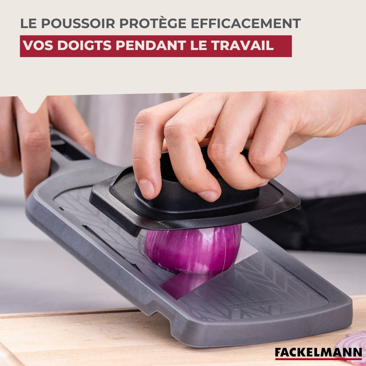 Mandoline réglable 4 hauteurs noir,gris, FACKELMANN