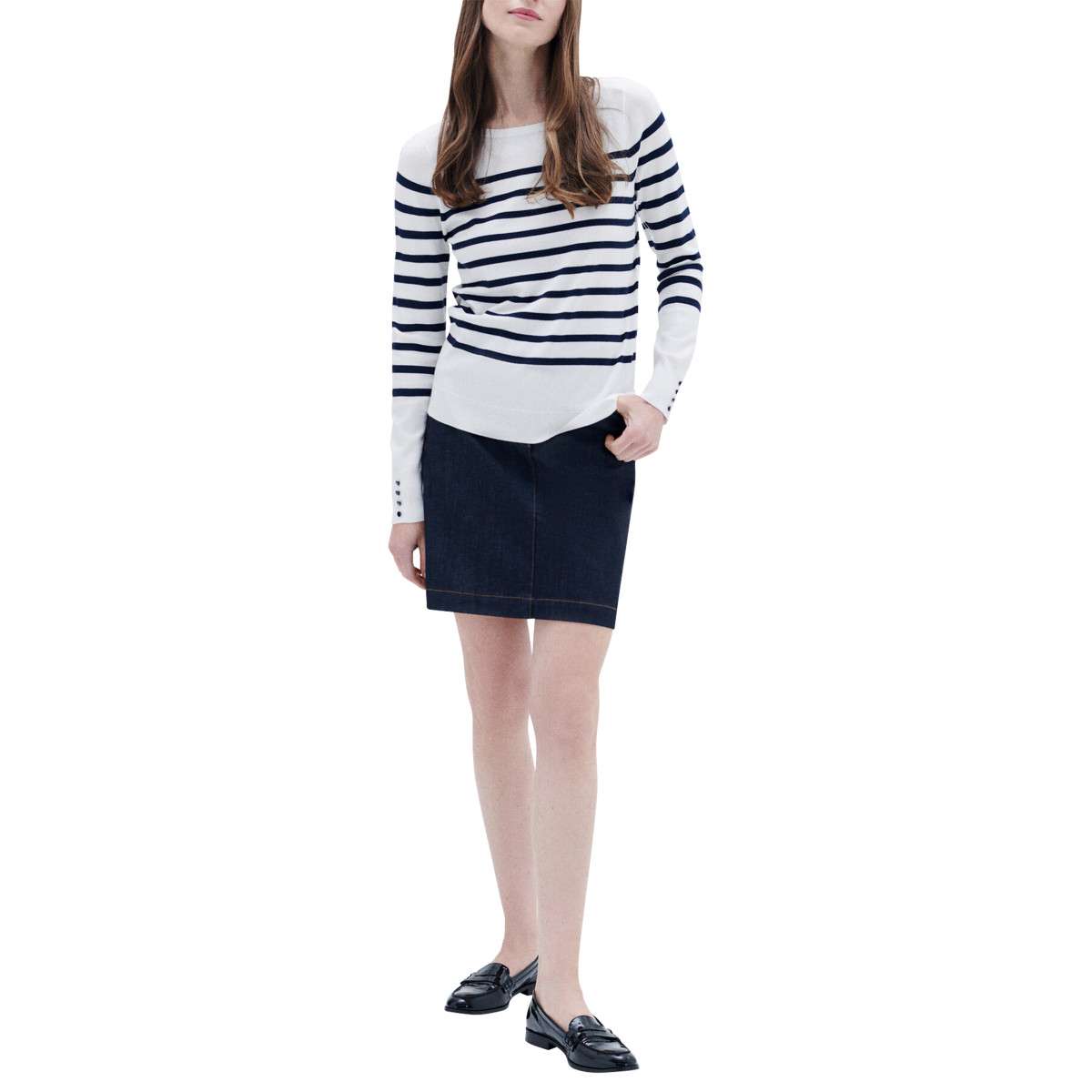 Pull droit col bateau MJULIE ivoire, CAROLL