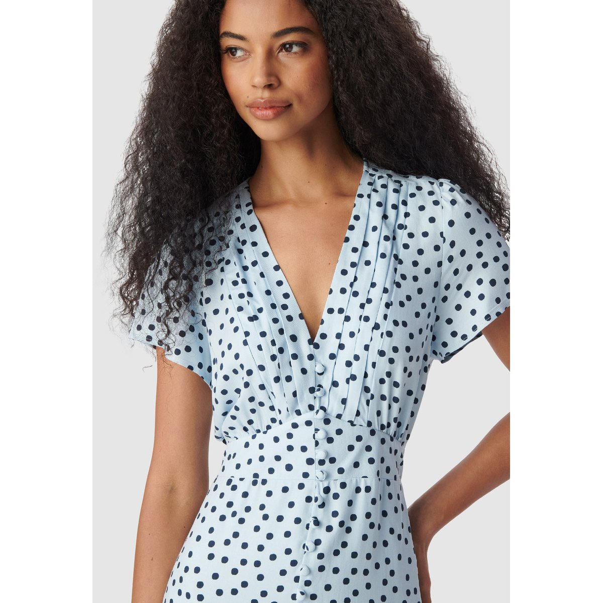 Robe imprimé pois bleu ciel, IKKS