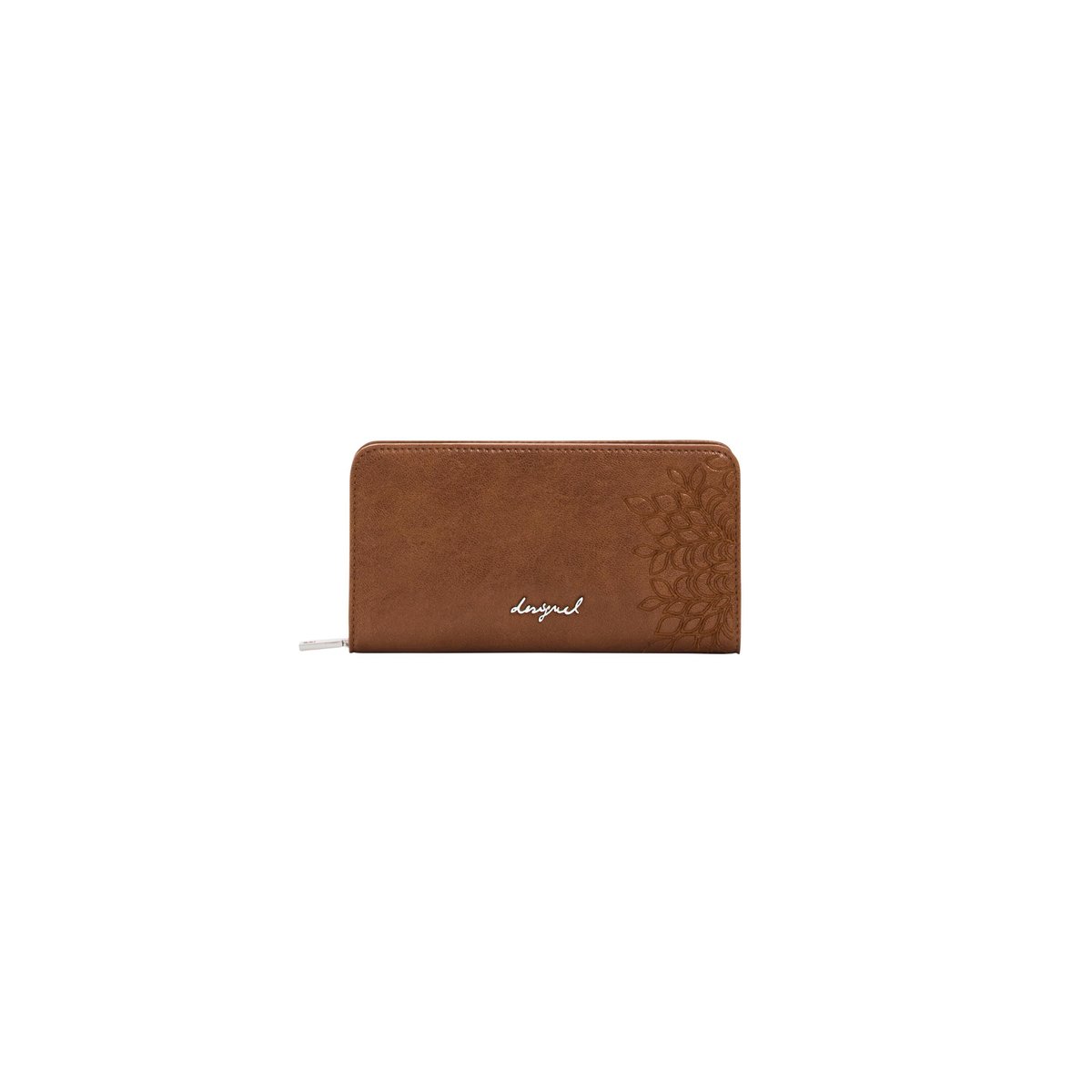 Porte-monnaie moyen brodé marron, DESIGUAL