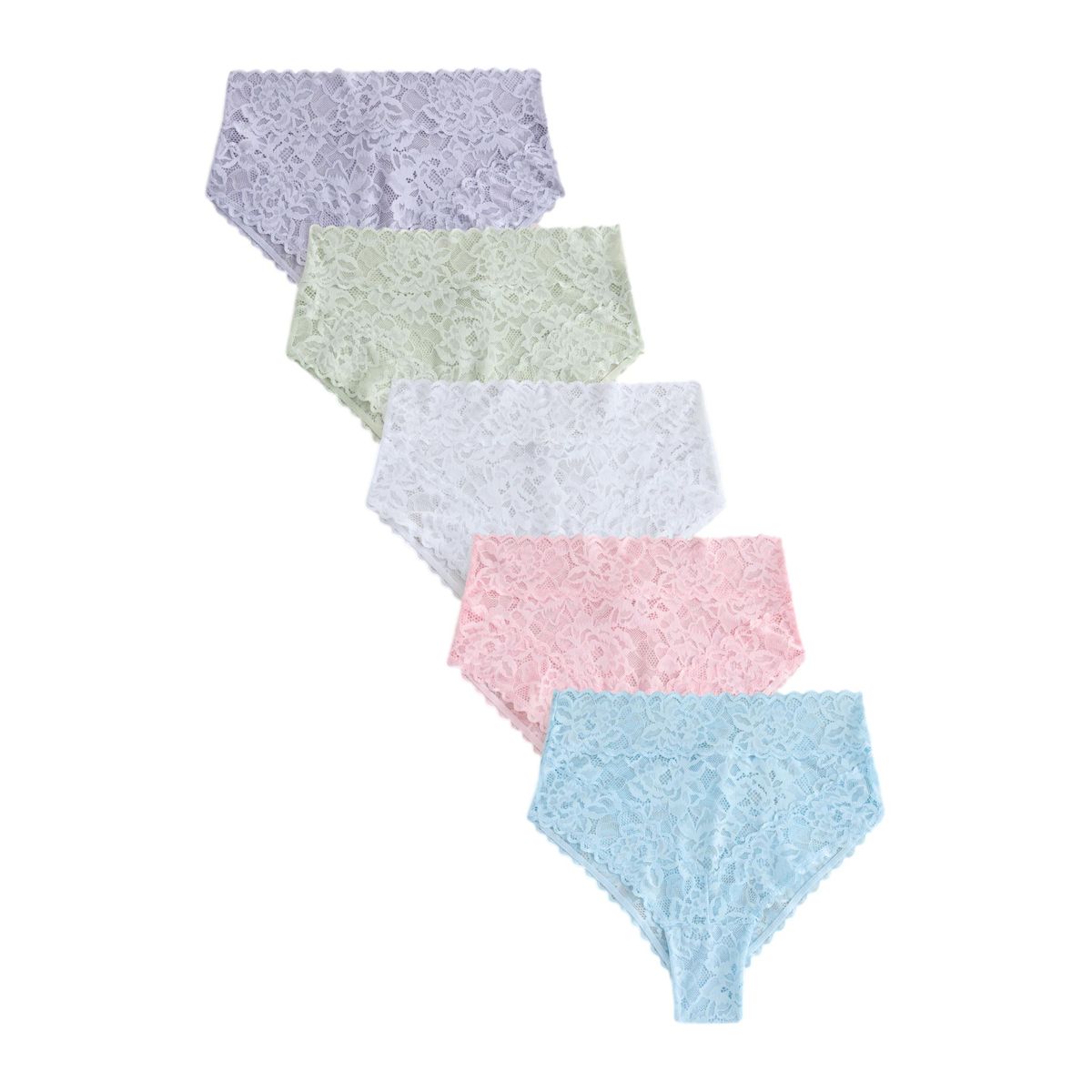 Culotte en dentelle, lot de 5 rose/bleu, NEXT