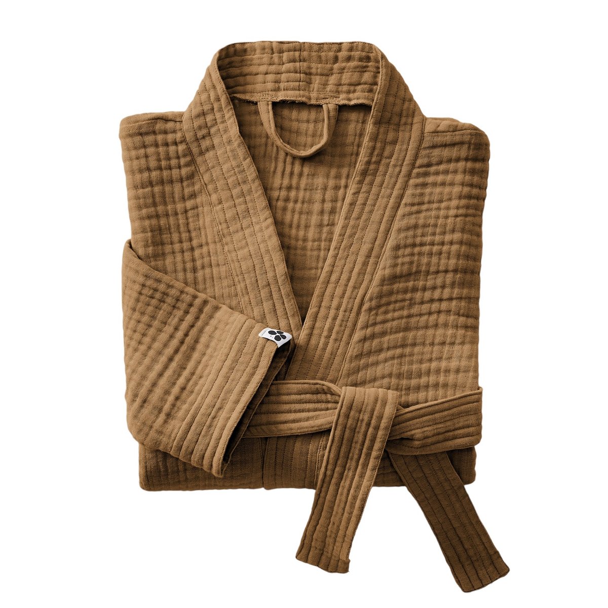 Peignoir kimono mixte en gaze de coton Gaia camel, EDEN