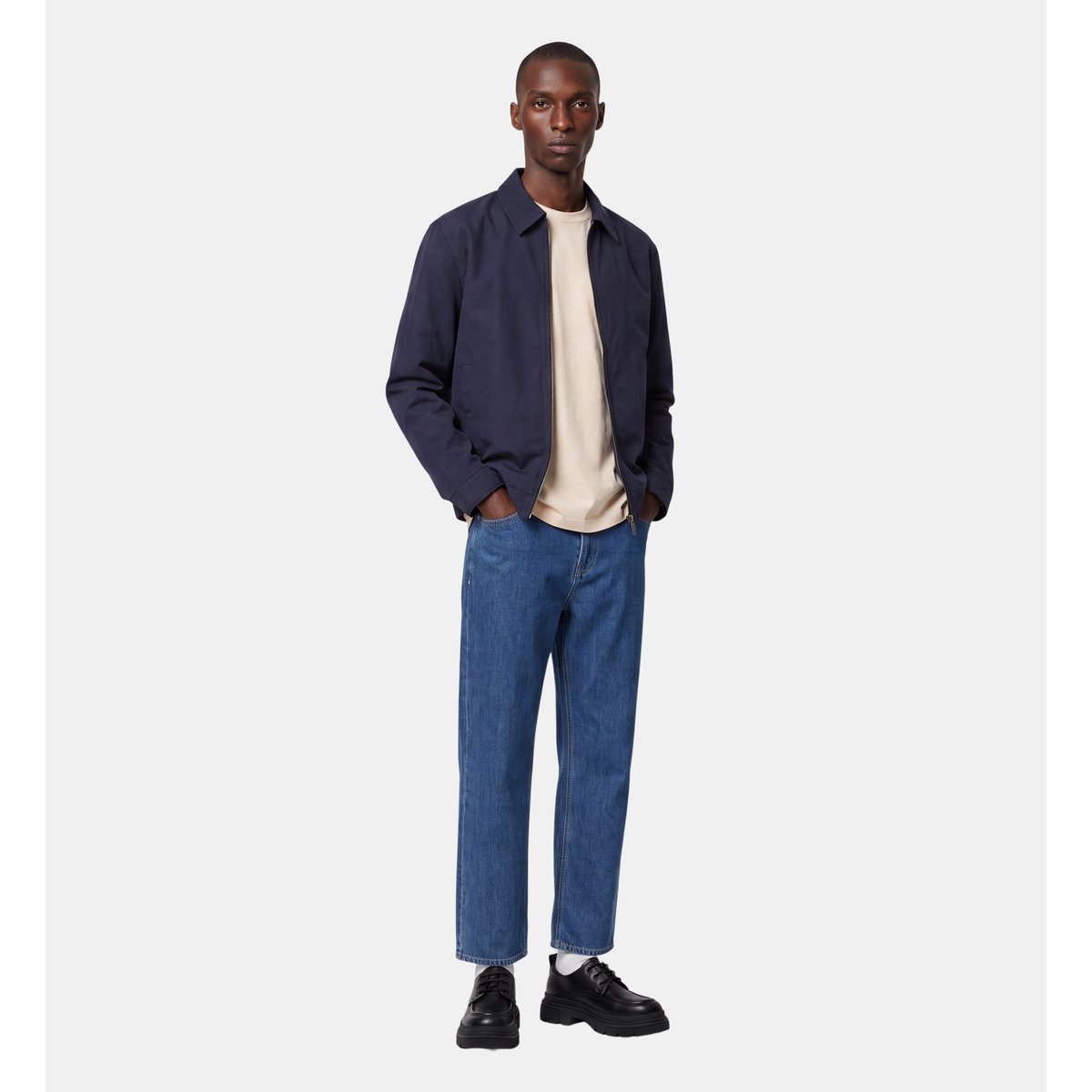 Blouson tack coton déperlant bleu marine, GALERIES LAFAYETTE