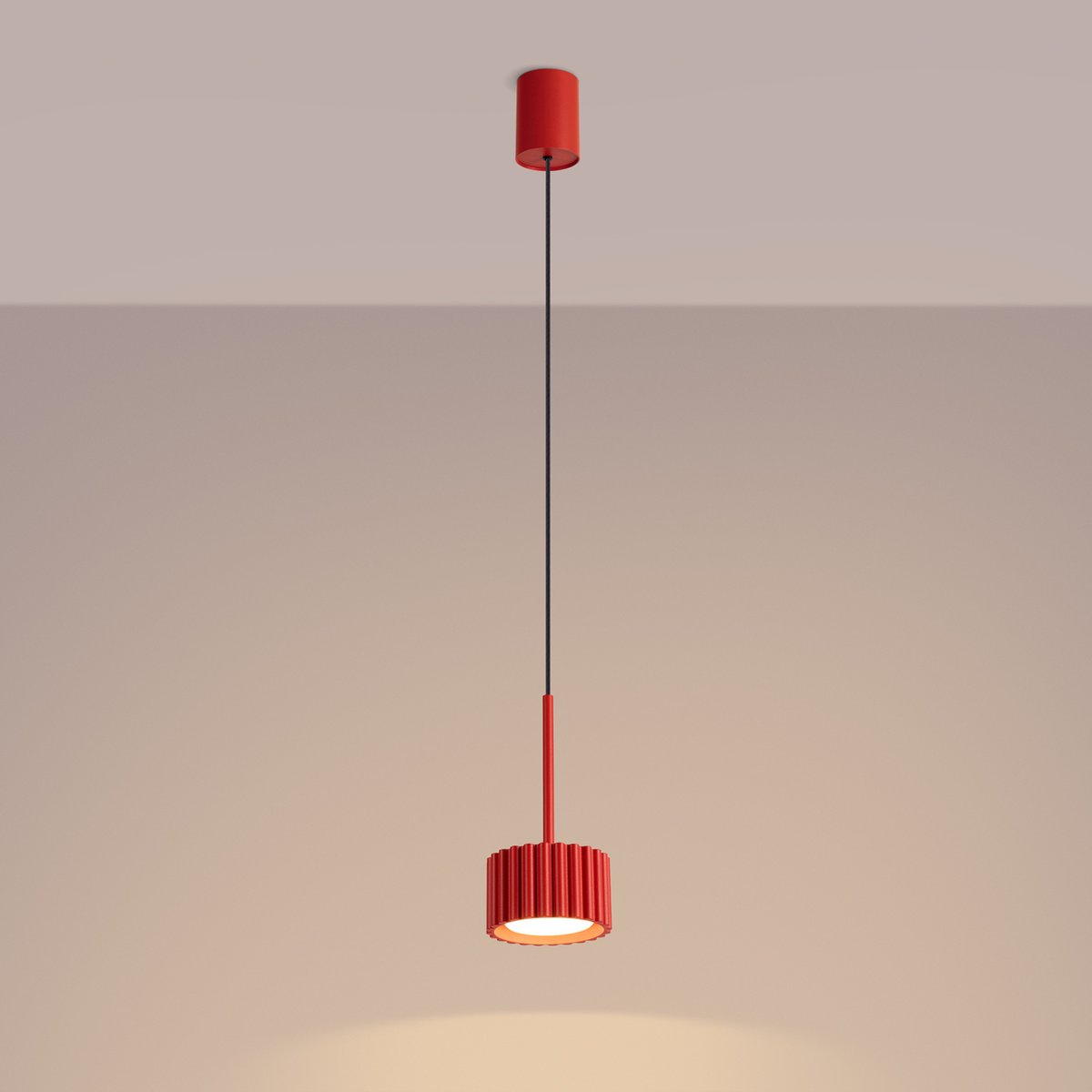 Suspension Aluminium Rouge Gx53 1 AURA rouge, EDEN