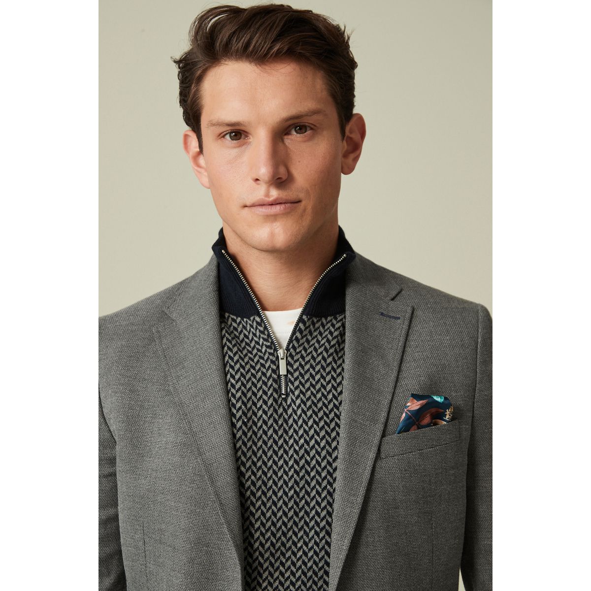 Blazer habillé texturé gris, NEXT
