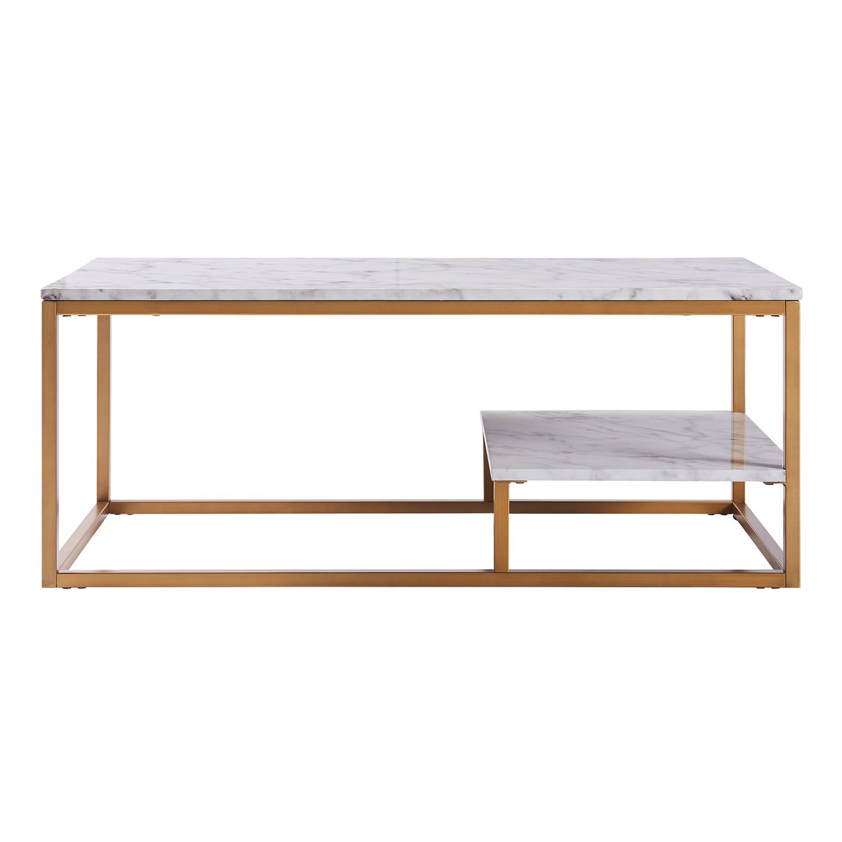 Table Basse Salon Moderne Effet Marbre jaune, TEAMSON HOME