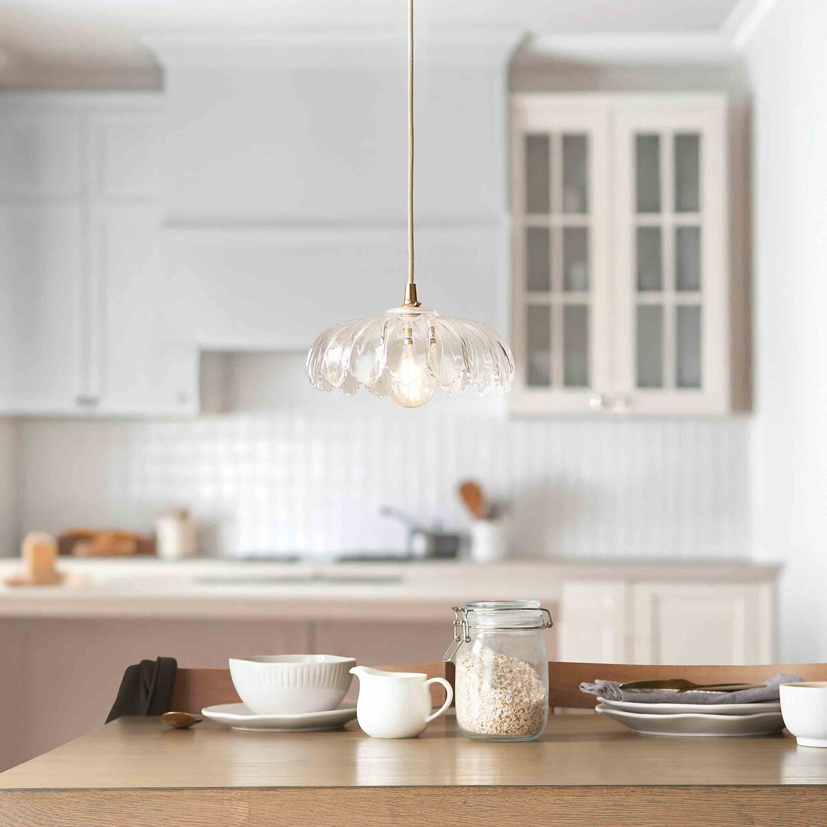 Cammie Scallopped Glass Pendant Light transparent, ÉDITÉ