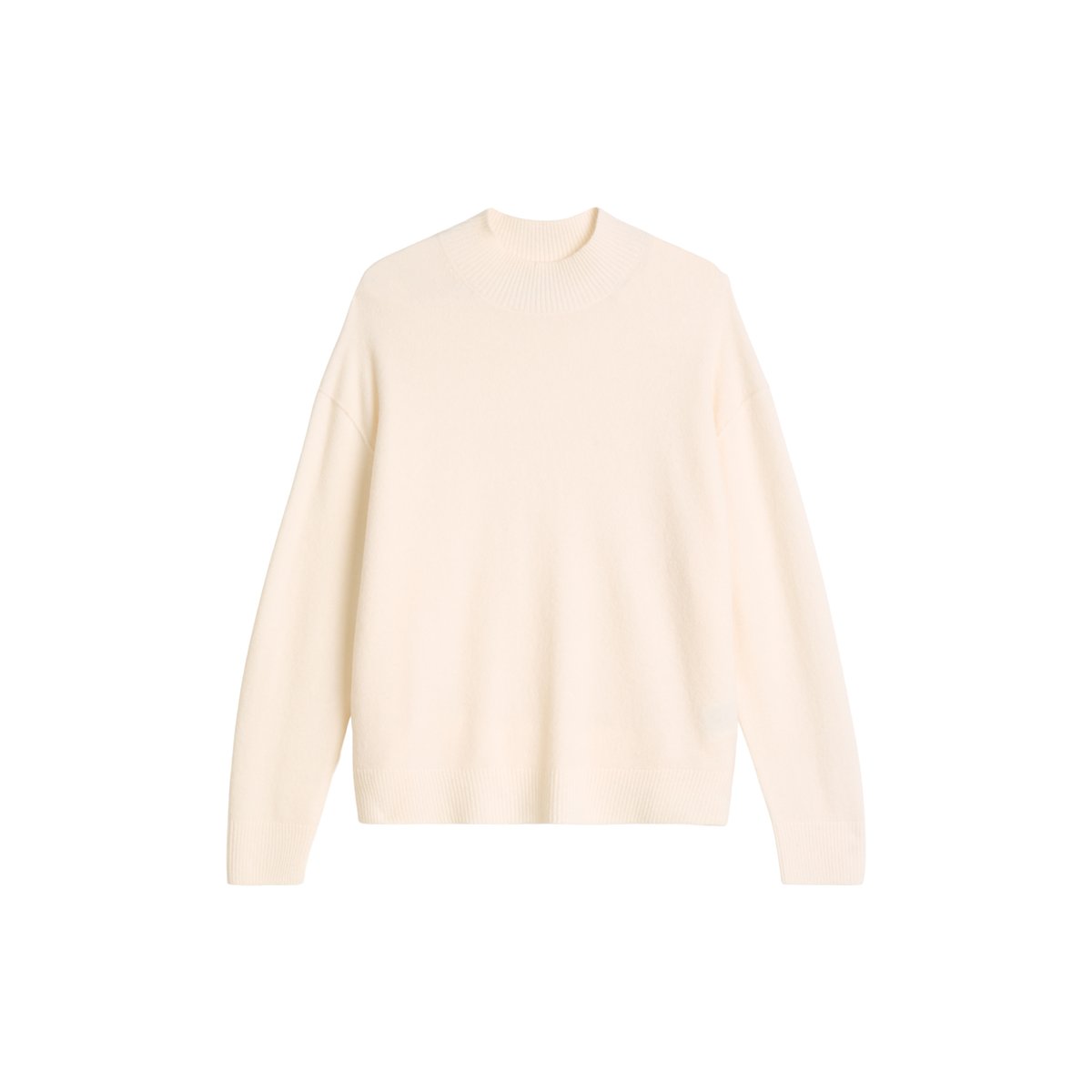 Pull en tricot regular en doux mélange de laine vierge blanc naturel, MARC O’POLO DENIM