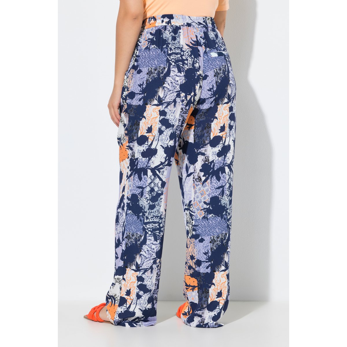 Pantalon Rose, imprimé à fleurs bleu encre, ULLA POPKEN