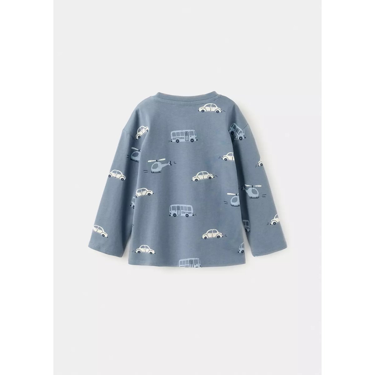 T-shirt 100 % coton à motifs bleu, MANGO BABY