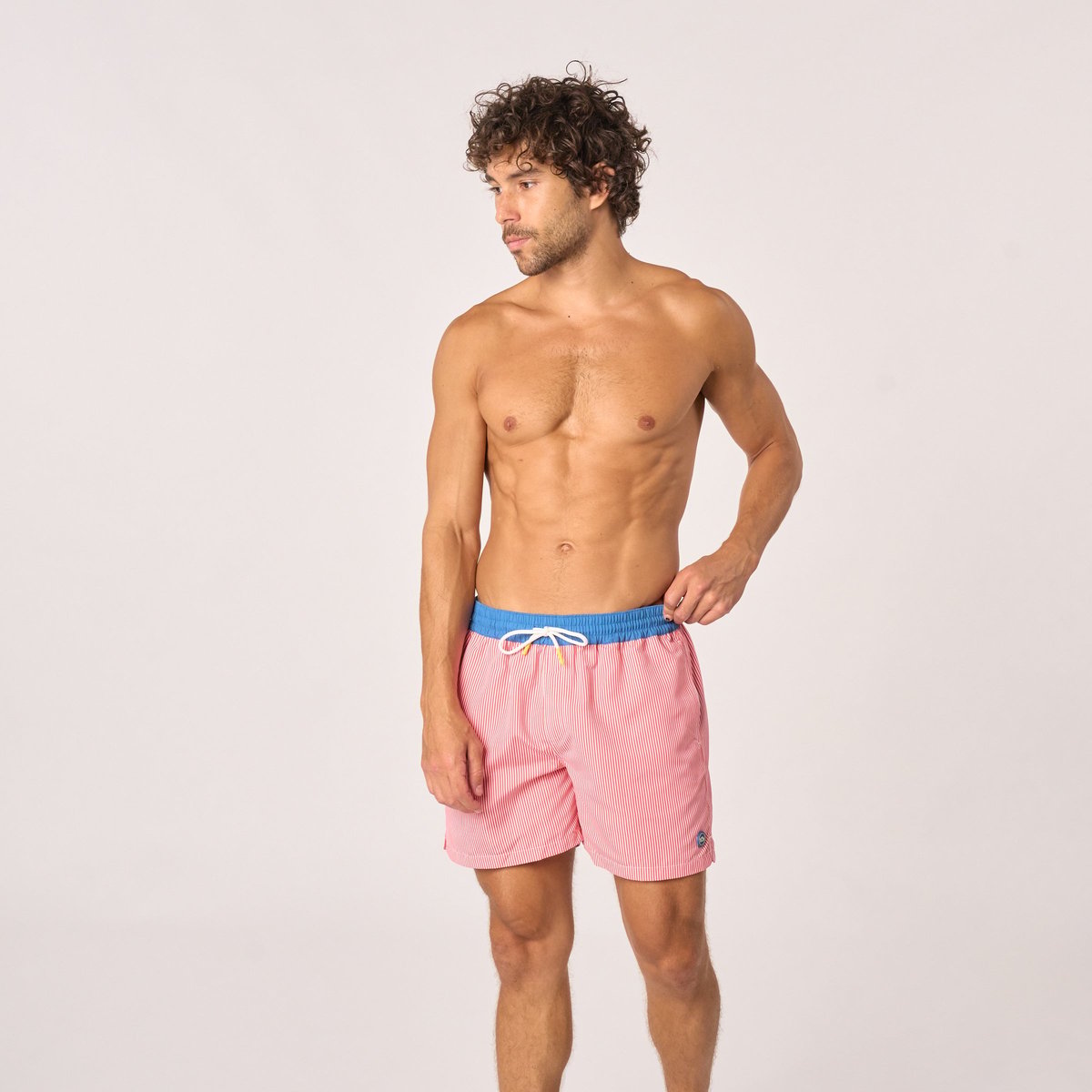 Short de bain en polyester recyclé rouge, BILLYBELT