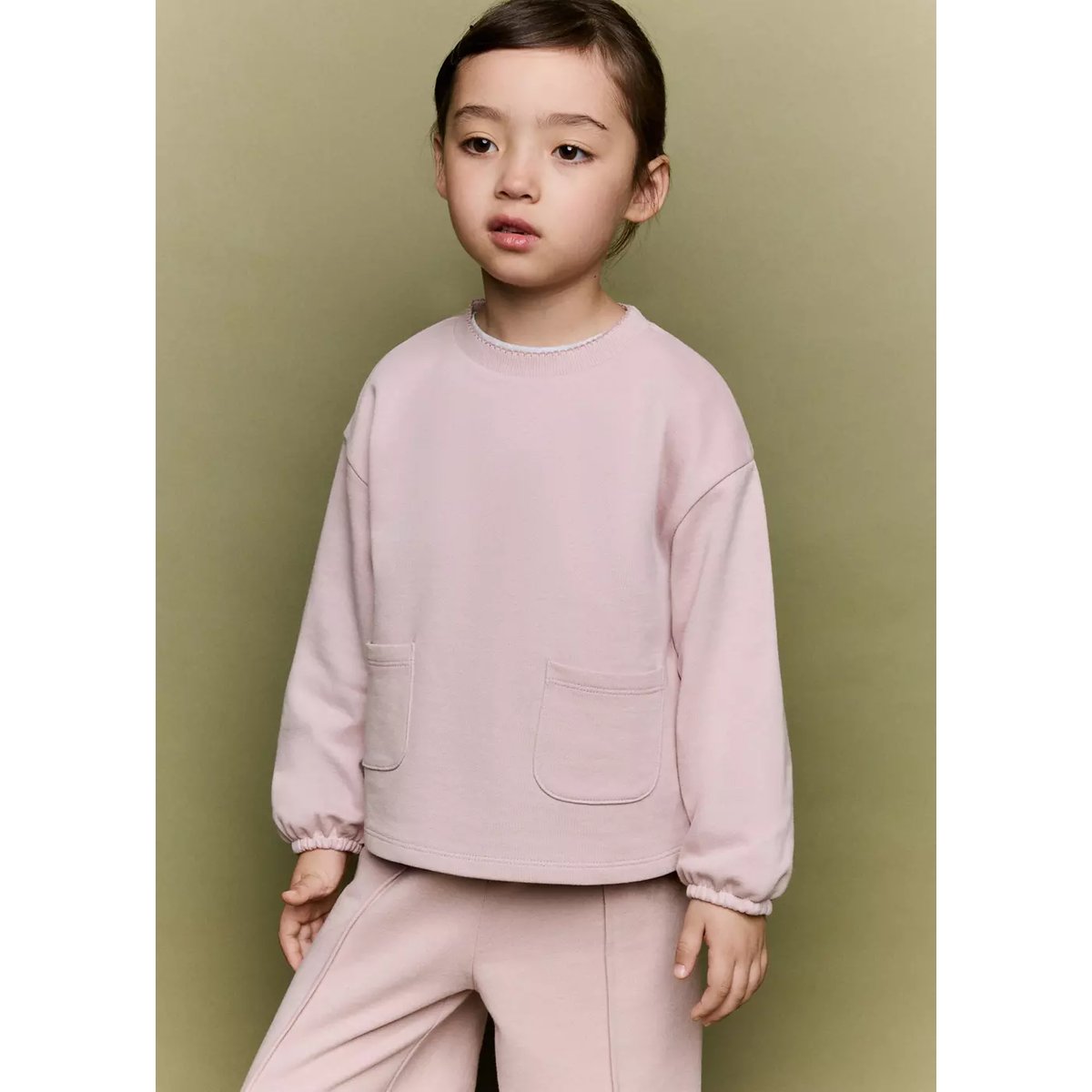 Sweat-shirt coton poches rose, MANGO BABY