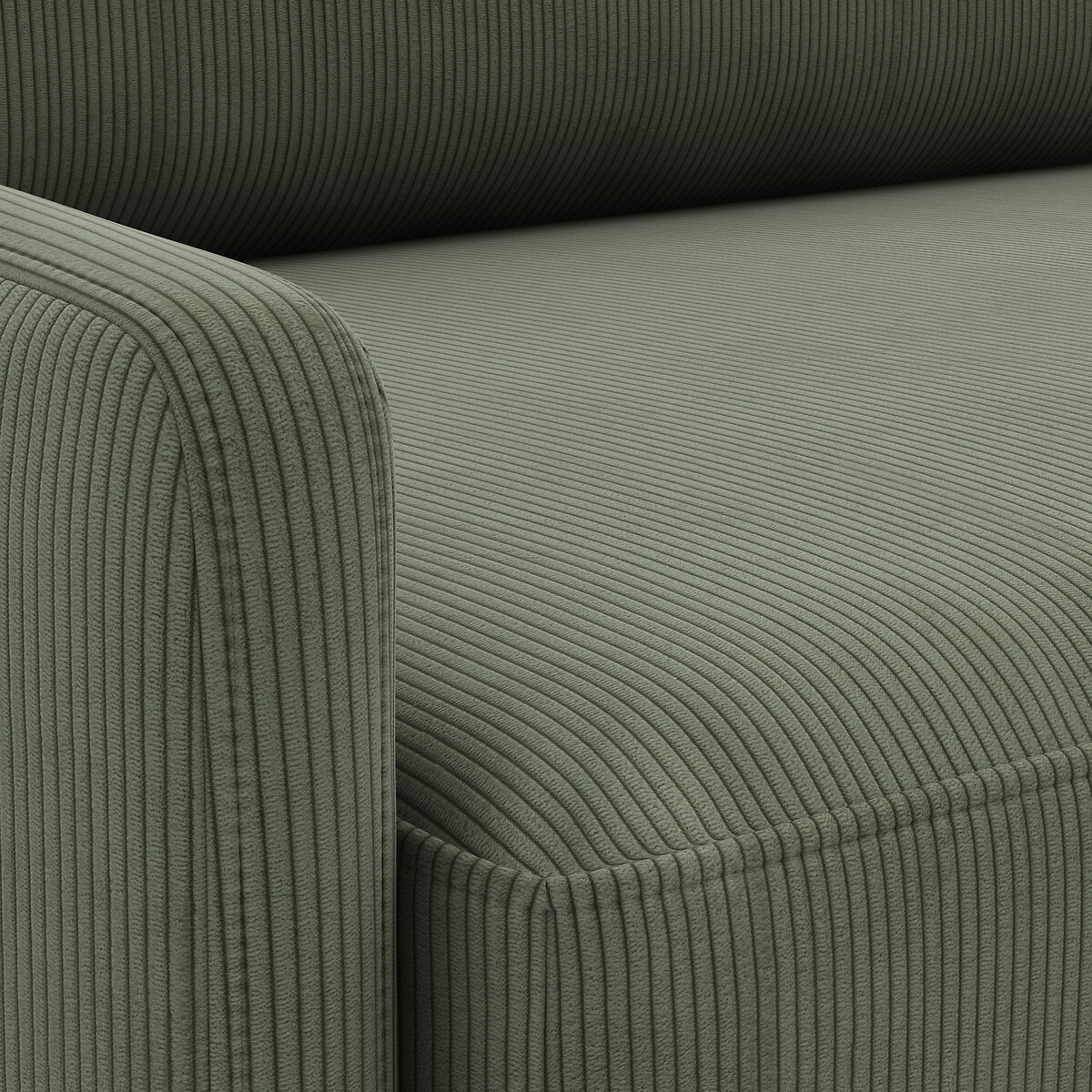 Canapé convertible, Comfort Bultex®,en velours côtelé fines cotes, MARTA vert, LA REDOUTE INTERIEURS