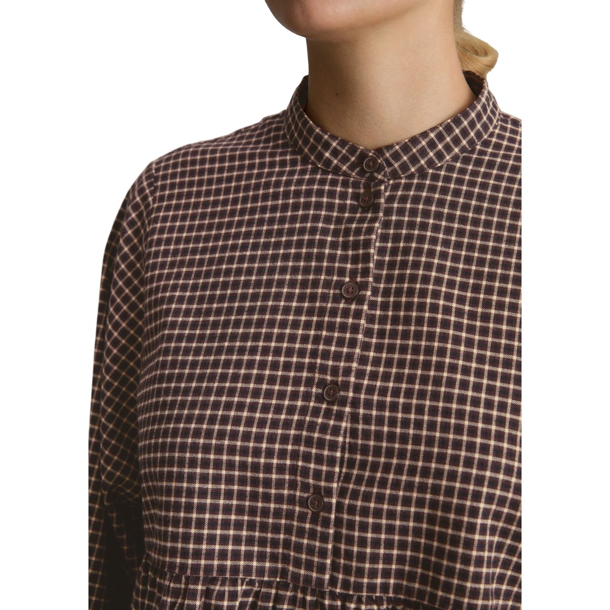 Chemisier en flanelle style décontracté en coton bio tout doux noir, MARC O’POLO DENIM