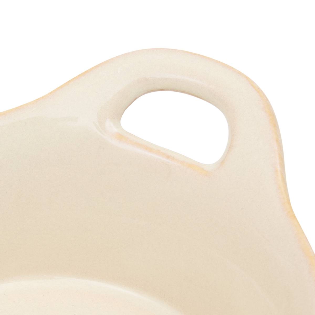Plat rond en grès TERRE INCONNUE beige, ATMOSPHERA