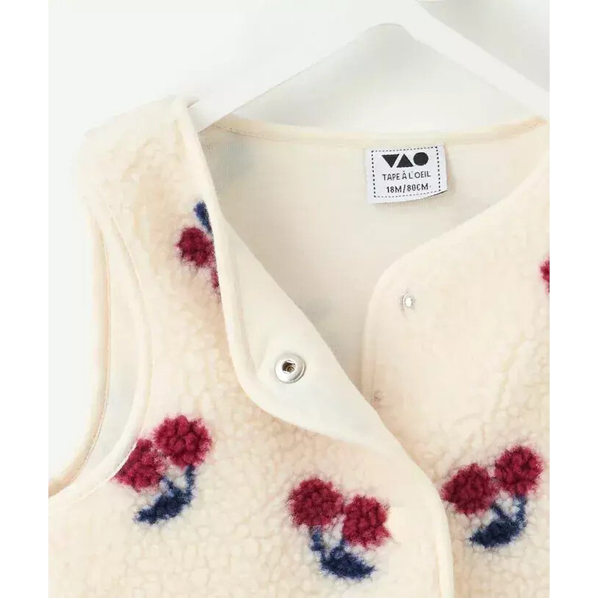 Gilet senza maniche, con stampa con ciliegie ecru , TAPE A L'OEIL