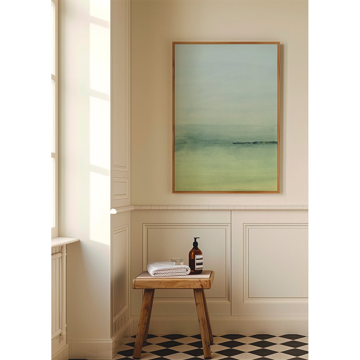 Affiche avec tableau décoratif, 50 x 70 cm beige, HANNUN