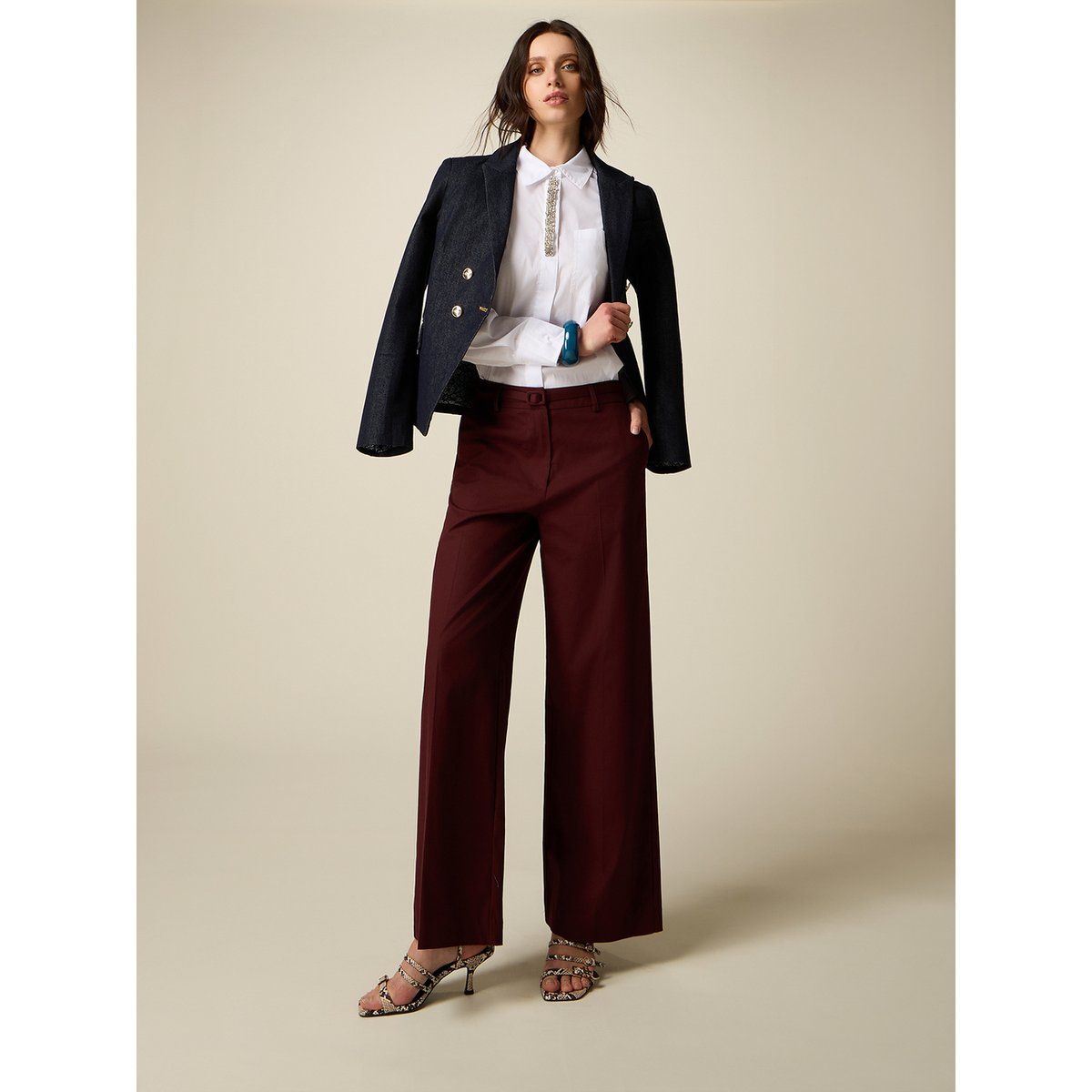 Pantalon palazzo marron, OLTRE