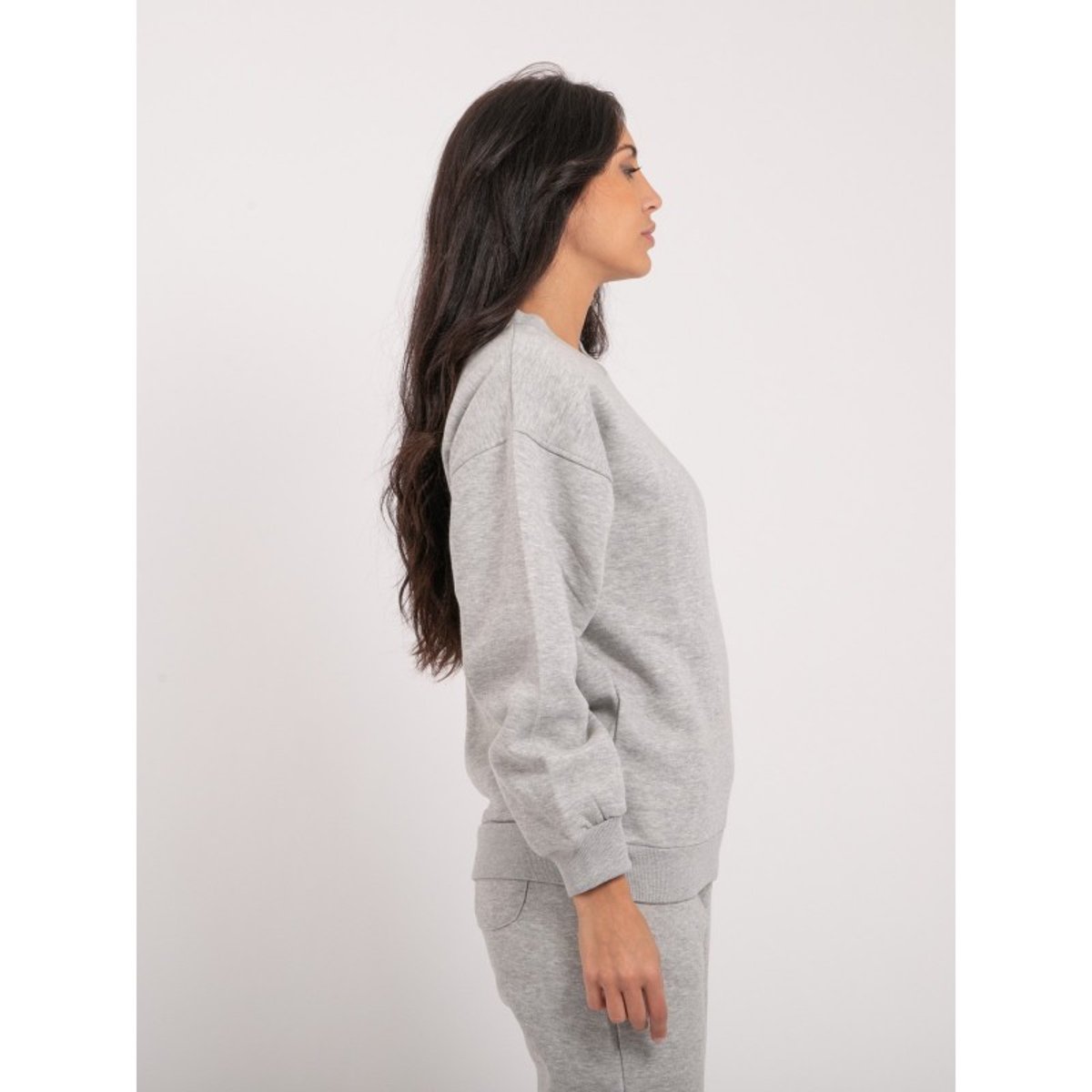 Sweatshirt Col Rond York gris, DONA LISA