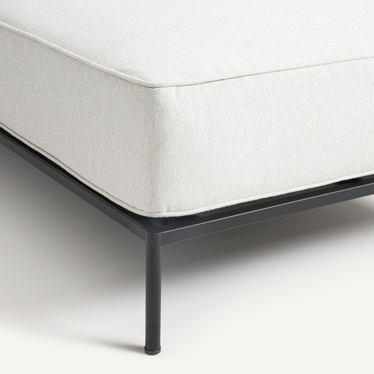 Omkeerbare chaise longue met gevlochten singels, Leandra mêleegrijs, AM.PM