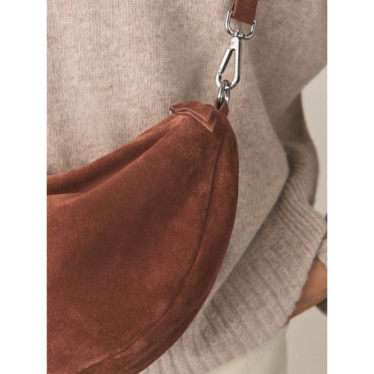 Sac banane à bandoulière en cuir marron fauve, NEXT