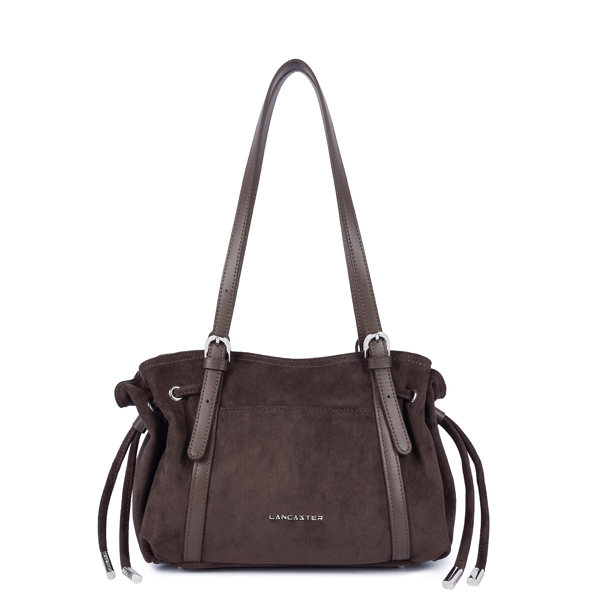 Sac à main zippé, VELVET EMMA marron, LANCASTER