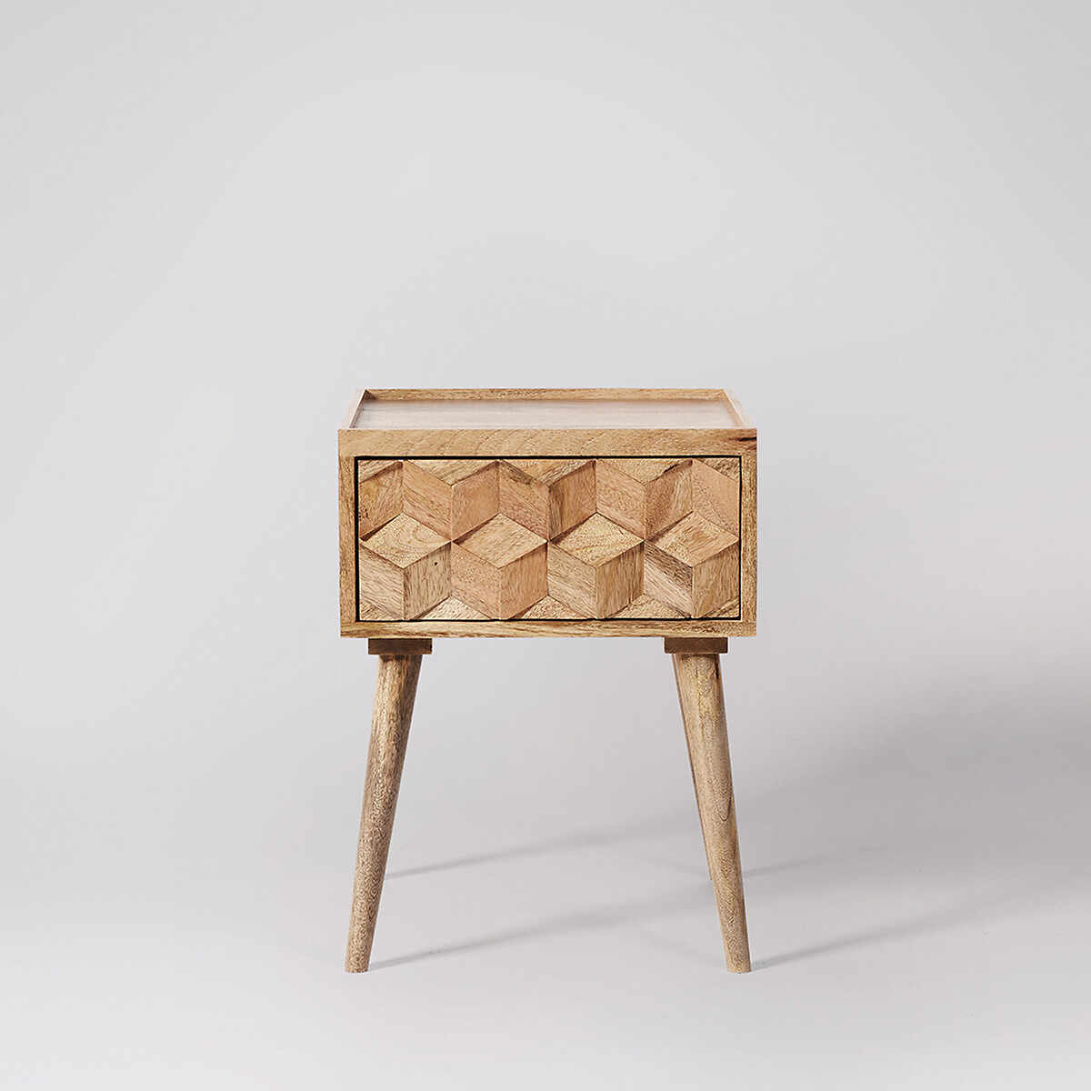 Terning Mango Wood 1 Drawer Bedside Table light wood, SWOON