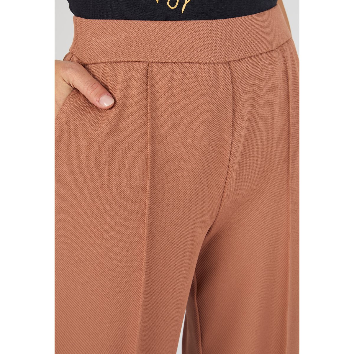 Pantalon maille enfilable marron, DAMART