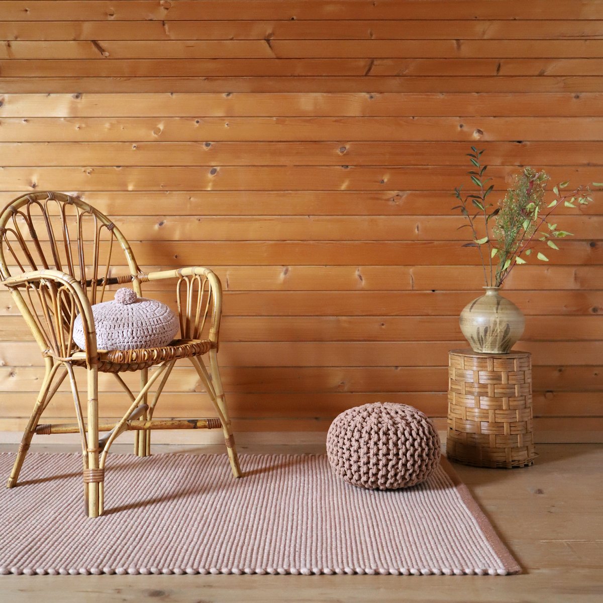 Tapis laine contemporain BERGEN nude, NATTIOT