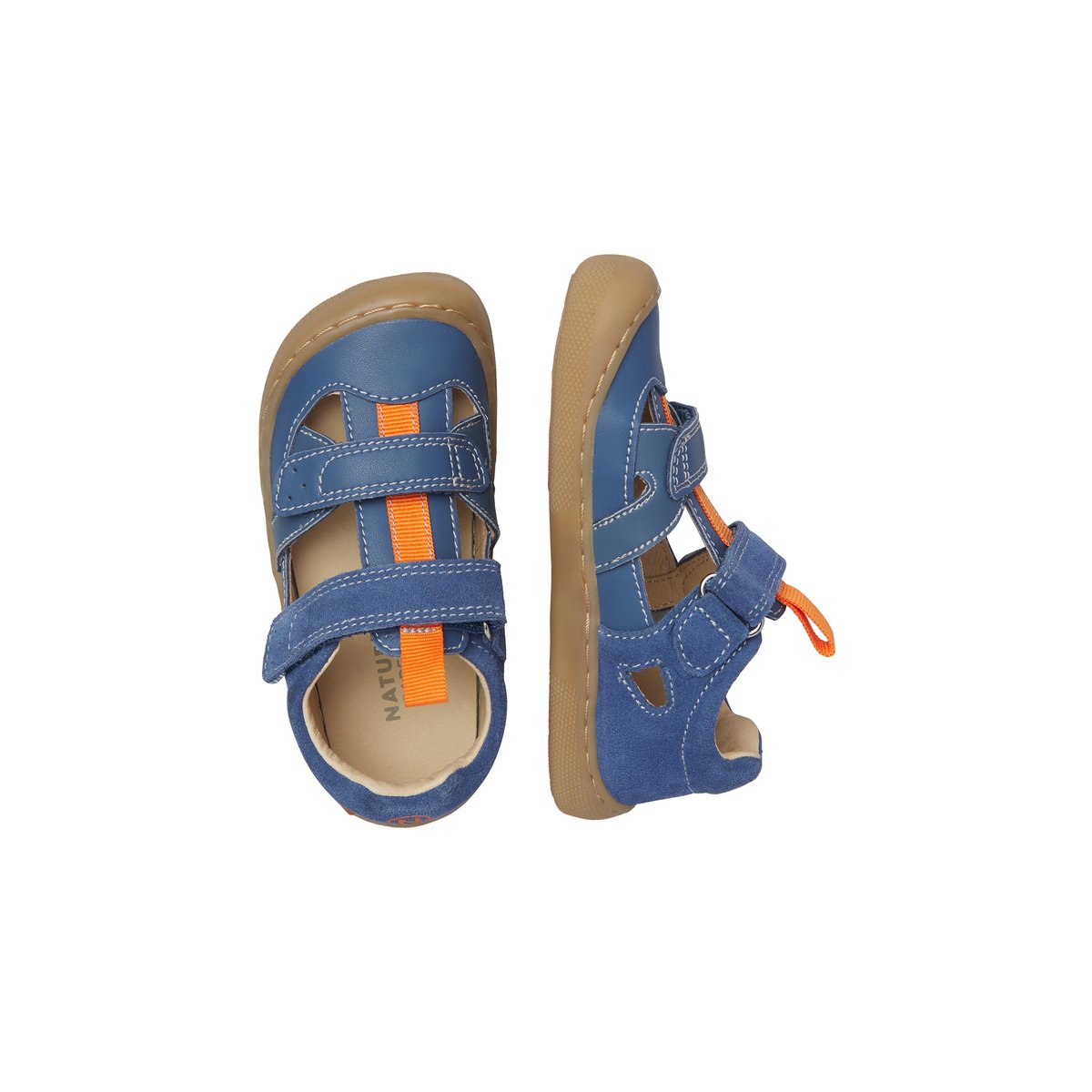 Sandales barefoot en cuir et en daim BAREFOOT JAFFO VL. bleu-, NATURINO