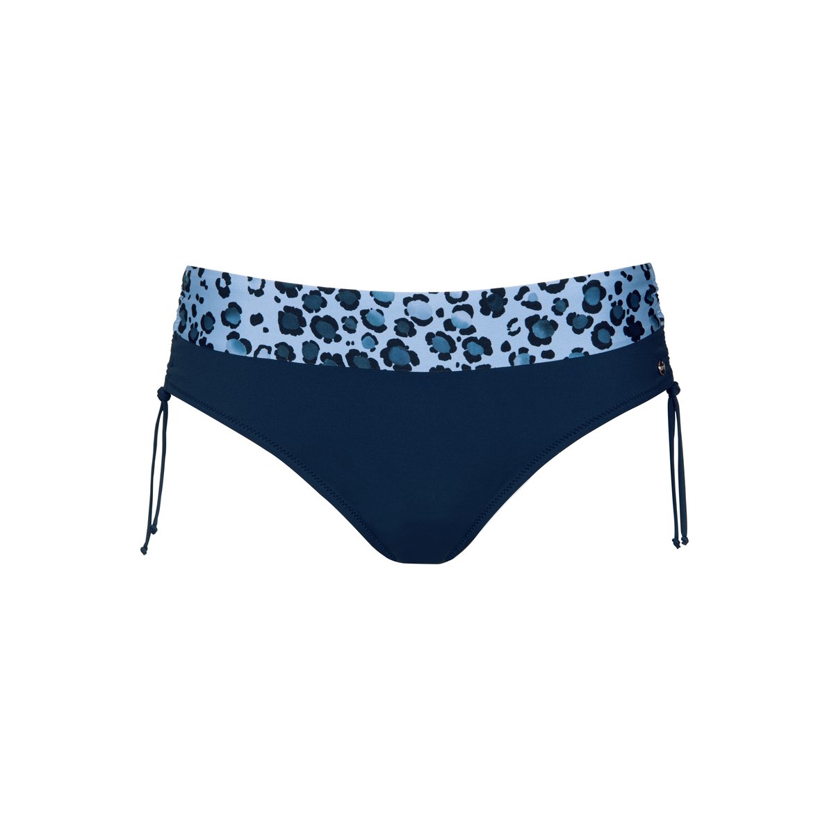 Bas maillot slip de bain taille haute côtés réglables Veracruz bleu, LISCA