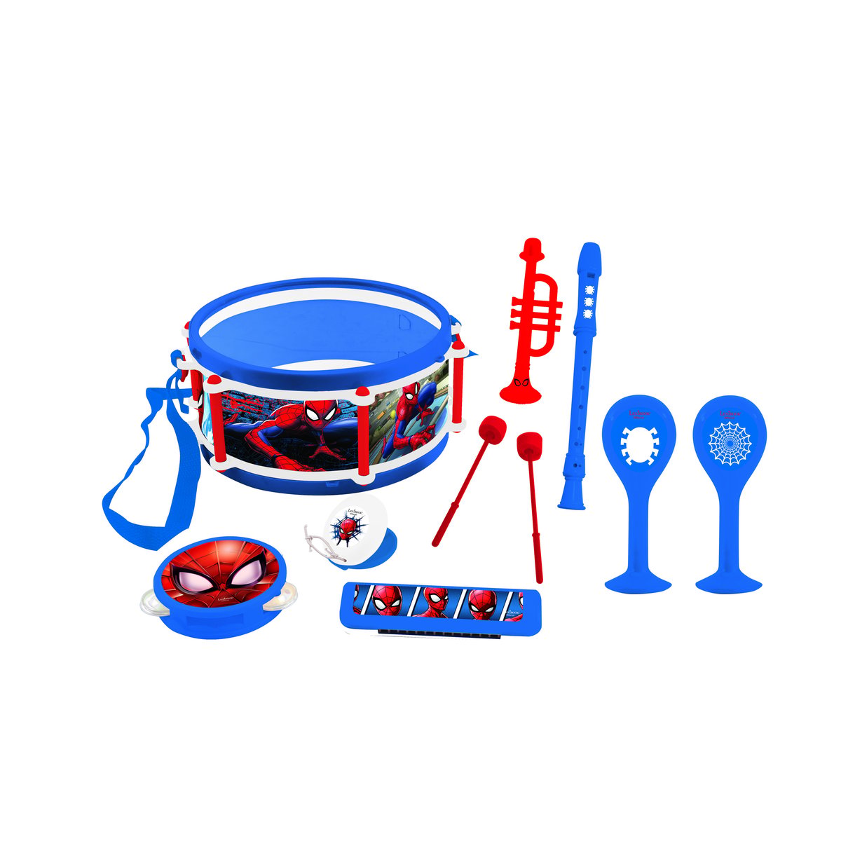 Set Musical 7pcs Spider-Man bleu, LEXIBOOK